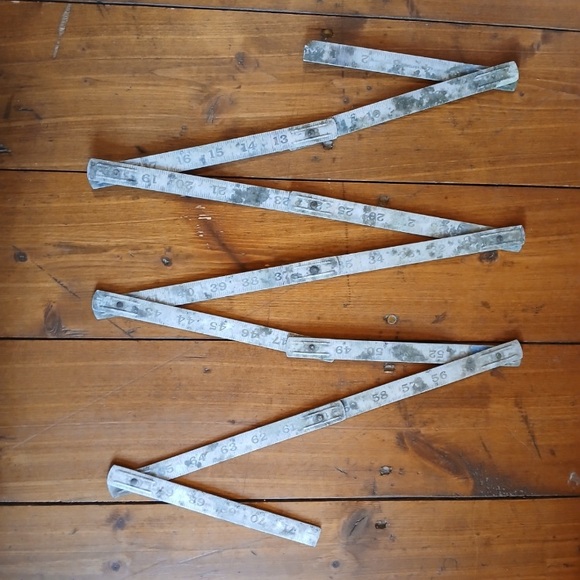 📐Vintage 1930's Lufkin Folding Metal Ruler - 72 Inches | Great Aged Patina! 📏 - Picture 1 of 4